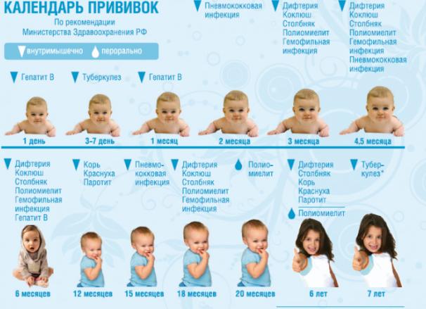 График прививок для детей от рождения до трех лет — национальный календарь и сроки ревакцинации