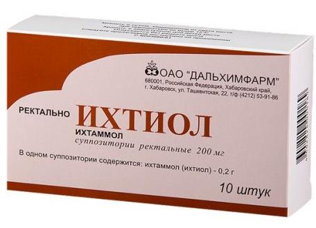 Ихтиоловые свечи при геморрое