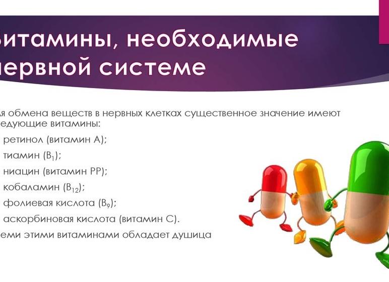 Витамины и микроэлементы для укрепления нервной системы и восстановления мозга